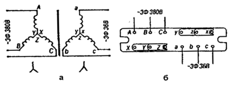 Схема и соединение обмоток